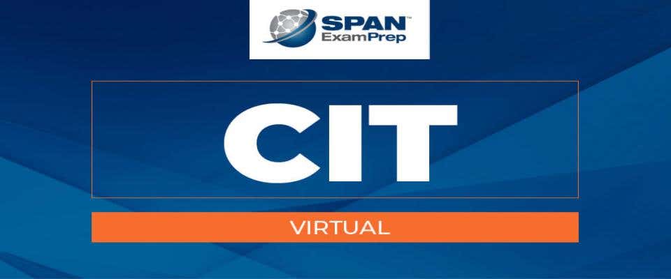 CIT Virtual Workshop - April 15-16, 2025 (9:00 a.m. - 5:00 p.m., ET) CIT Virtual Workshop - April 15-16, 2025 (9:00 a.m. - 5:00 p.m., ET)